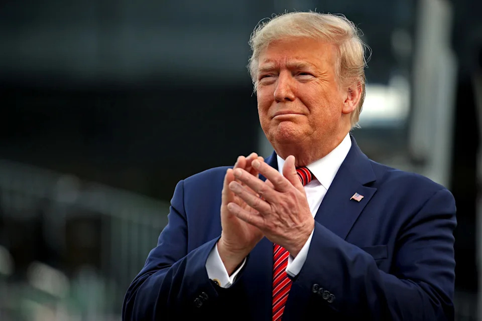 President Donald Trump at the 2020 Daytona 500 at Daytona International Speedway.