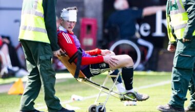 Aberdeen's Jack MacKenzie suffers head injury after being hit with an object thrown from crowd
