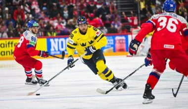 William Nylander efter Tre Kronors seger mot Tjeckien