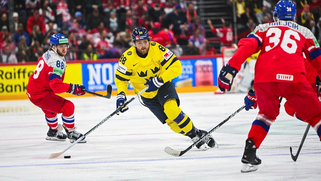 William Nylander efter Tre Kronors seger mot Tjeckien