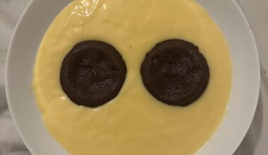 I was properly pleased with my almost perfect chocolate pud placement into a bowl of custard.
