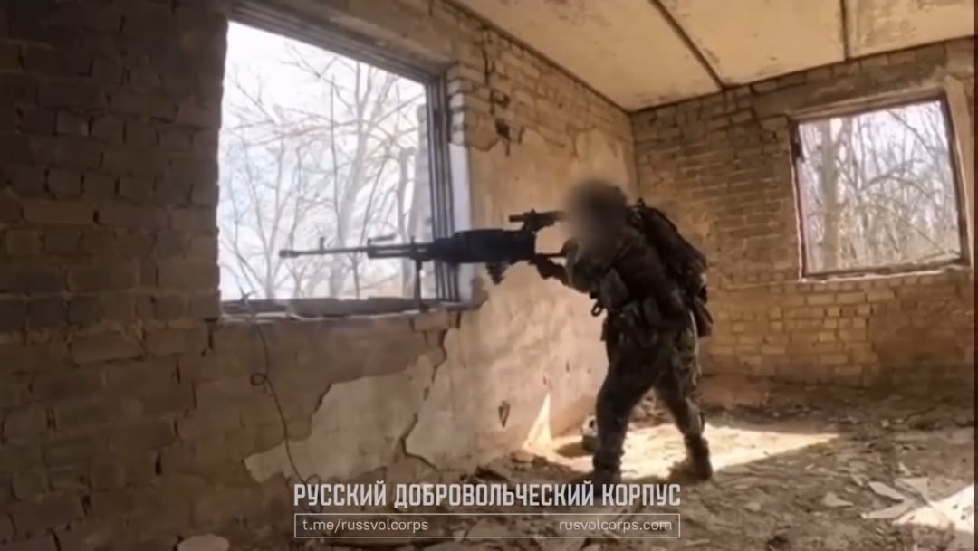 SOF of the Russian Volunteer Corps (fighting for Ukraine) targeted Russian Forces with heavy machine gun. Kupyansk direction. [Published 28.05.2025]
