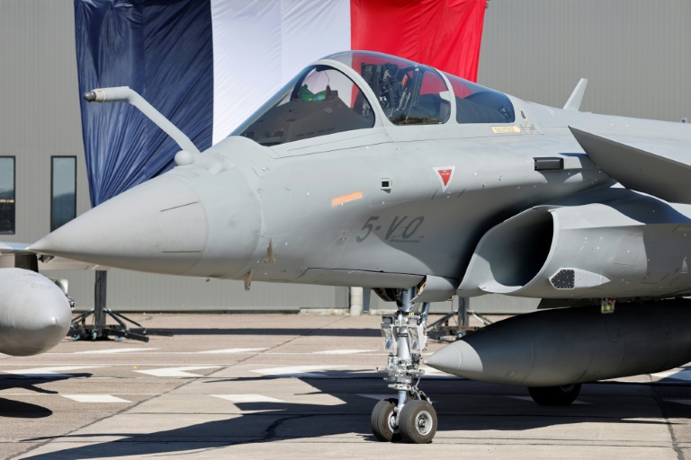 A Rafale warplane at the Luxeuil air base in northeast France that is undergoing a mega refit so it can handle nuclear-bomb carrying planes (Ludovic MARIN)