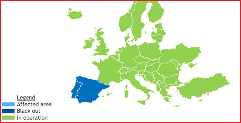 Blackout in Spain, Portugal started with 2,200 MW power production loss