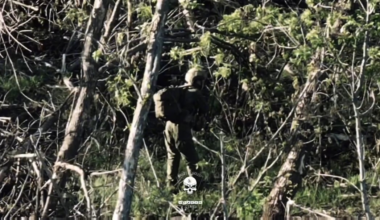 NSFW: Russian soldier tried to evade Ukrainian drone by just standing still. Pokrovsk direction. Bulava unit of the 72nd Mechanized Brigade. May 2025 [Published 23.05.2025]