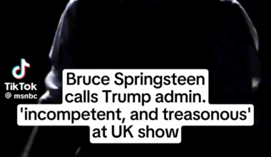 "In my home, the America I love — the America I've written about that has been a beacon of hope and liberty for 250 years — is currently in the hands of a corrupt, incompetent and treasonous administration," Bruce Springsteen said.