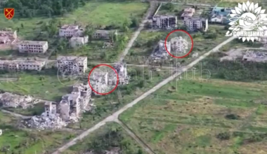 Drone footage of an attack of a MiG-29 dropping French AASM Hammer guided bombs on positions of Russian UAV operators in southern Ukraine.