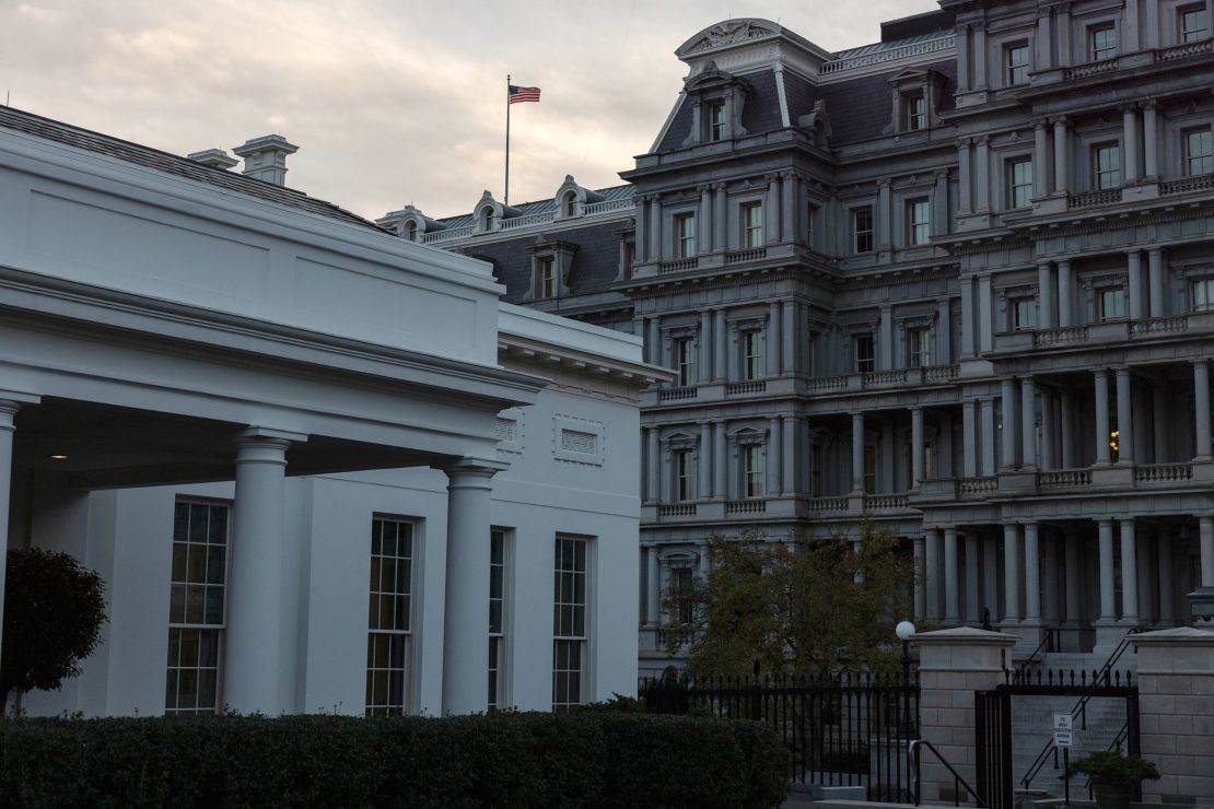 The White House and Eisenhower Executive Office Building are seen on November 4, 2024 in Washington, DC.