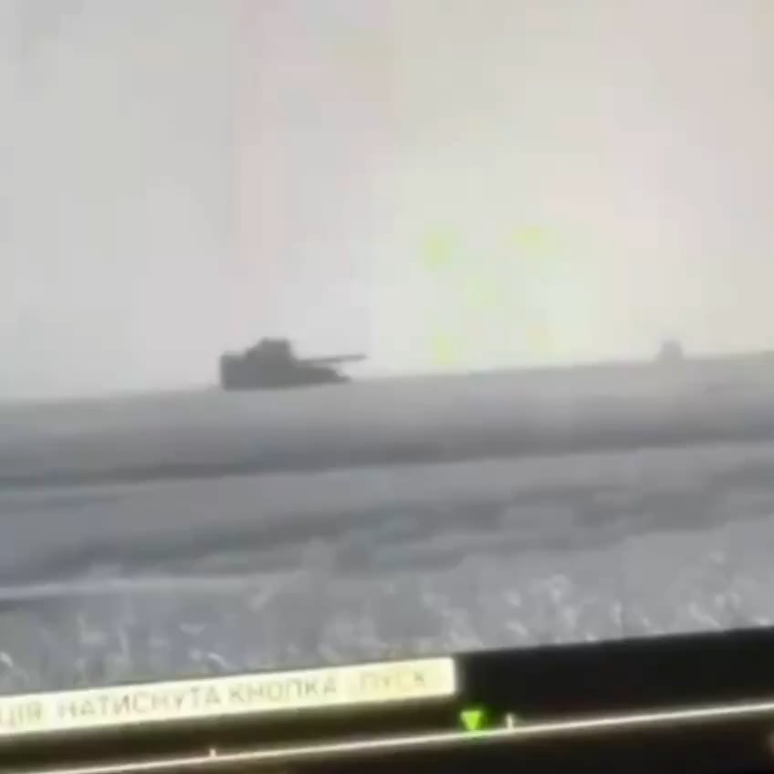 A Ukrainian Stugna-P ATGM operator guides his missile into the turret of a Russian T-72 MBT. Kursk Oblast.