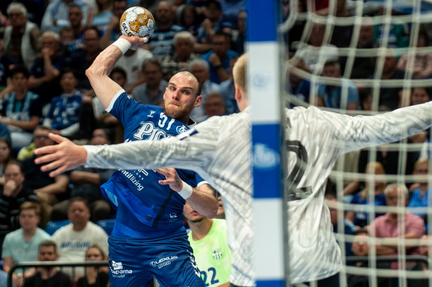 Borut Mačkovšek na prvi četrtfinalni tekmi proti Barceloni.