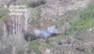 A Russian patrol runs into a minefield somewhere along the front.