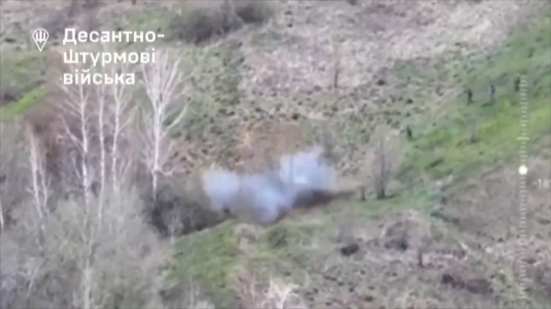 A Russian patrol runs into a minefield somewhere along the front.