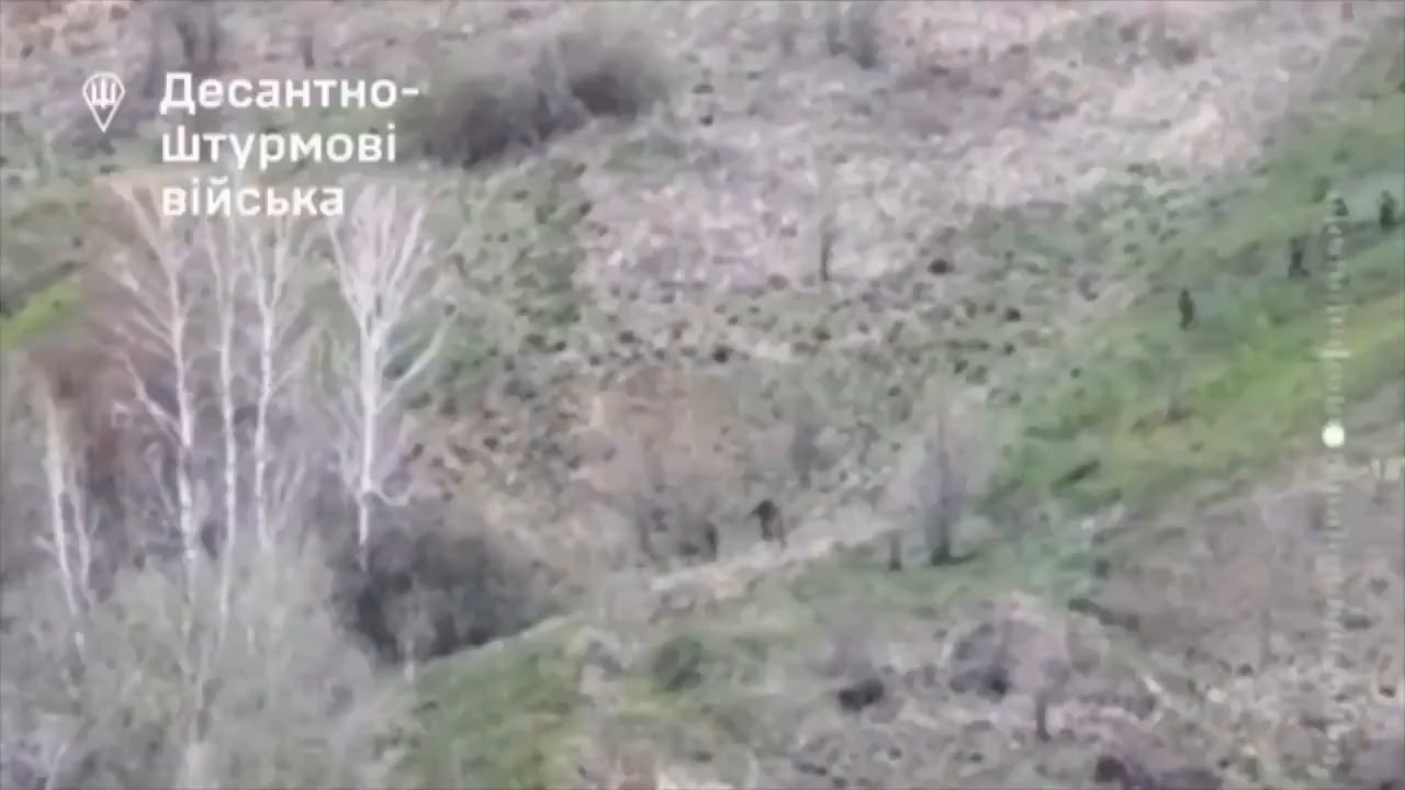 Russians walking through mines