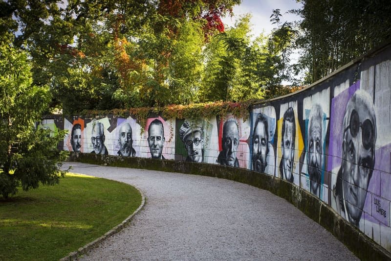 "Wall of fame" in Opatija shows some of the most famous people to visit the town, from composer Gustav Mahler to writer James Joyce to scientist Albert Einstein and actor Kirk Douglas. Marko Vrdoljak/VisitOpatija.com/dpa-tmn