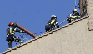 Vatican installs chimney that will alert of new pope as conclave nears