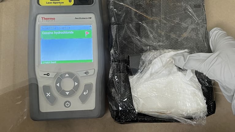 Cocaine seized from a passenger on a flight from New York.