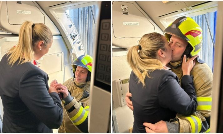 PHOTOS: Croatia Airlines flight attendant gets surprise proposal on board