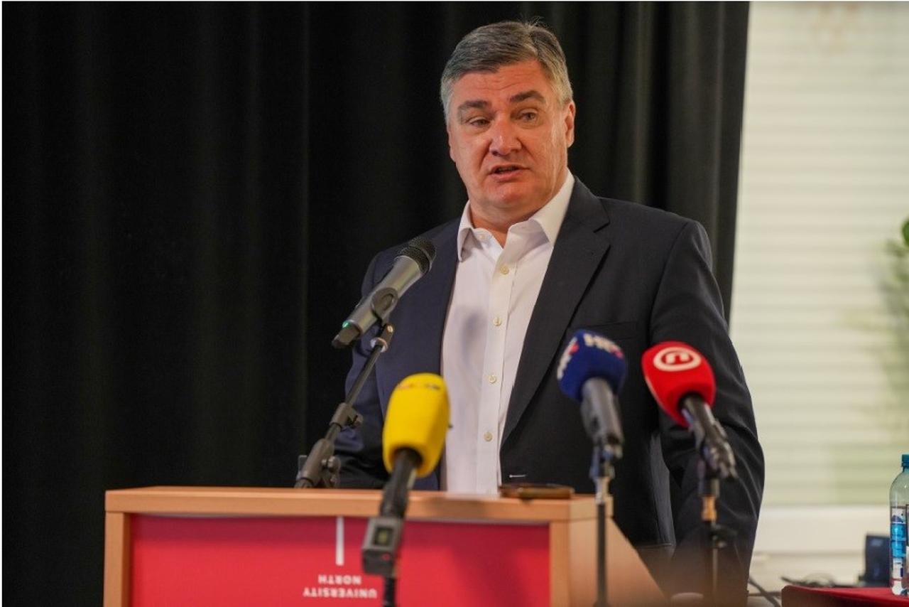 Croatian President Zoran Milanovic speaks at a press conference in Zagreb on May 29, 2025. (IHA Photo)