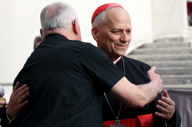 Cardinal Robert Francis Prevost attends the funeral of Pope Francis...