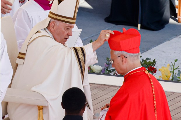 Newly named Cardinal Robert Francis Prevost, Prefect of the Dicastery...