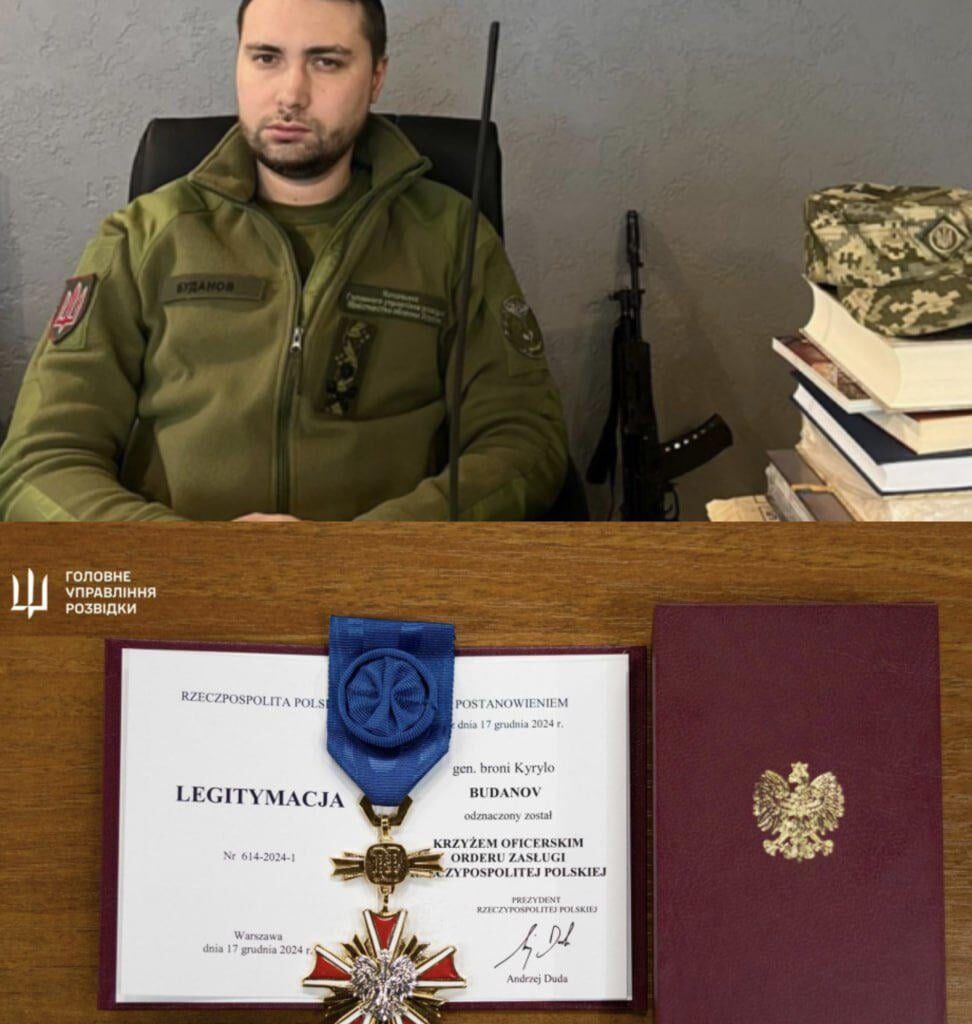 President of Poland Duda awarded the head of the Main Intelligence Directorate of Ukraine Budanov with one of the highest state awards for citizens of foreign countries - the Golden Officer's Cross of the Order "For Services to Poland".