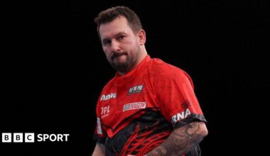 Jonny Clayton on the oche