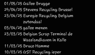 Ik heb alle branden in recyclage parken/ afvalverwerking bedrijven opgezocht...