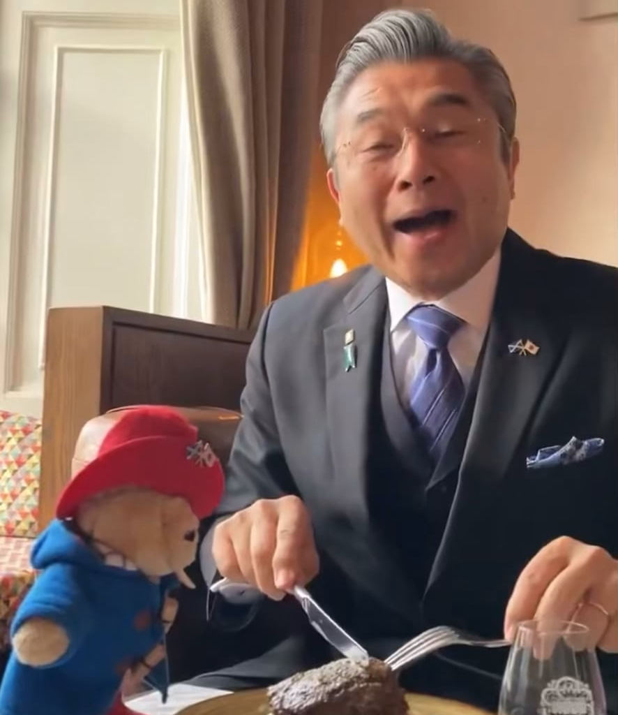 Japanese ambassador having a great time in Scotland