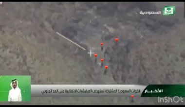 Saudi Air Force bombed a group of Houthis as they tried to infiltrate the border and attack.