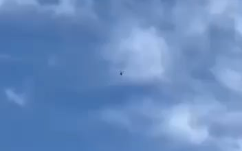 Ground footage of a Ukrainian helicopter shooting down an Iranian / Russian "Shahed" UAV today.