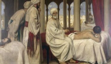 An Arab illustration of the Berber Andalusian doctor Abu Qasim Zahrawi of Seville, who was called the father of modern Surgery, in Latin called Albucasis