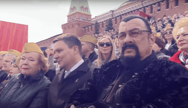 Traitor Steven Seagal enjoying the Russian 9th of May parade