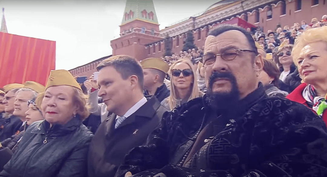Traitor Steven Seagal enjoying the Russian 9th of May parade