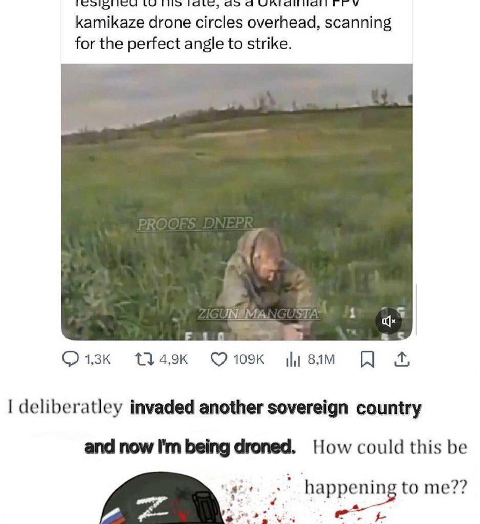 Believe me, were the roles swapped, a Russian would not feel sad over a US Soldier dying in his sights. Never.