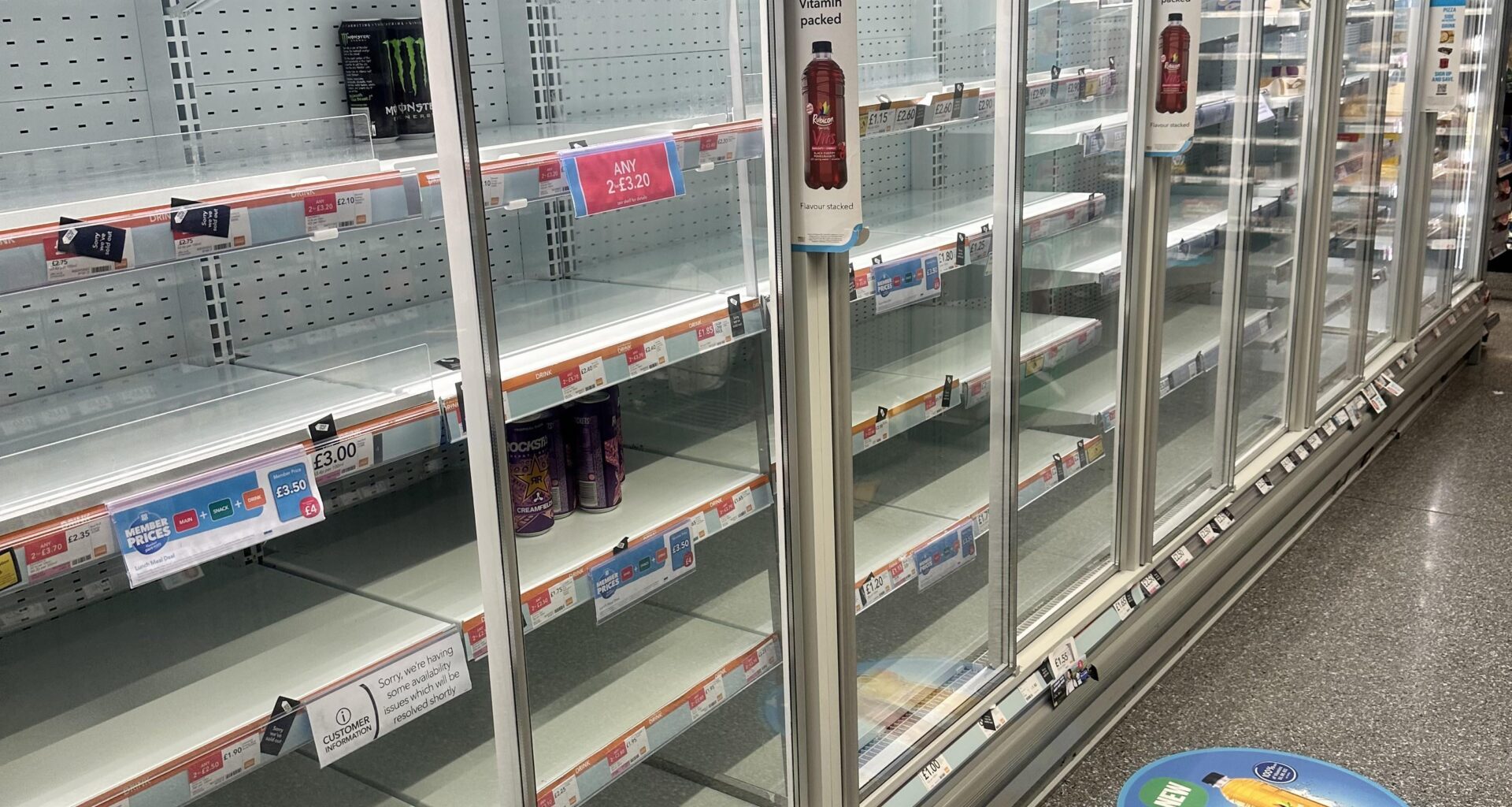 Anyone else noticed bare fridges in London’s suburbs corner shops?