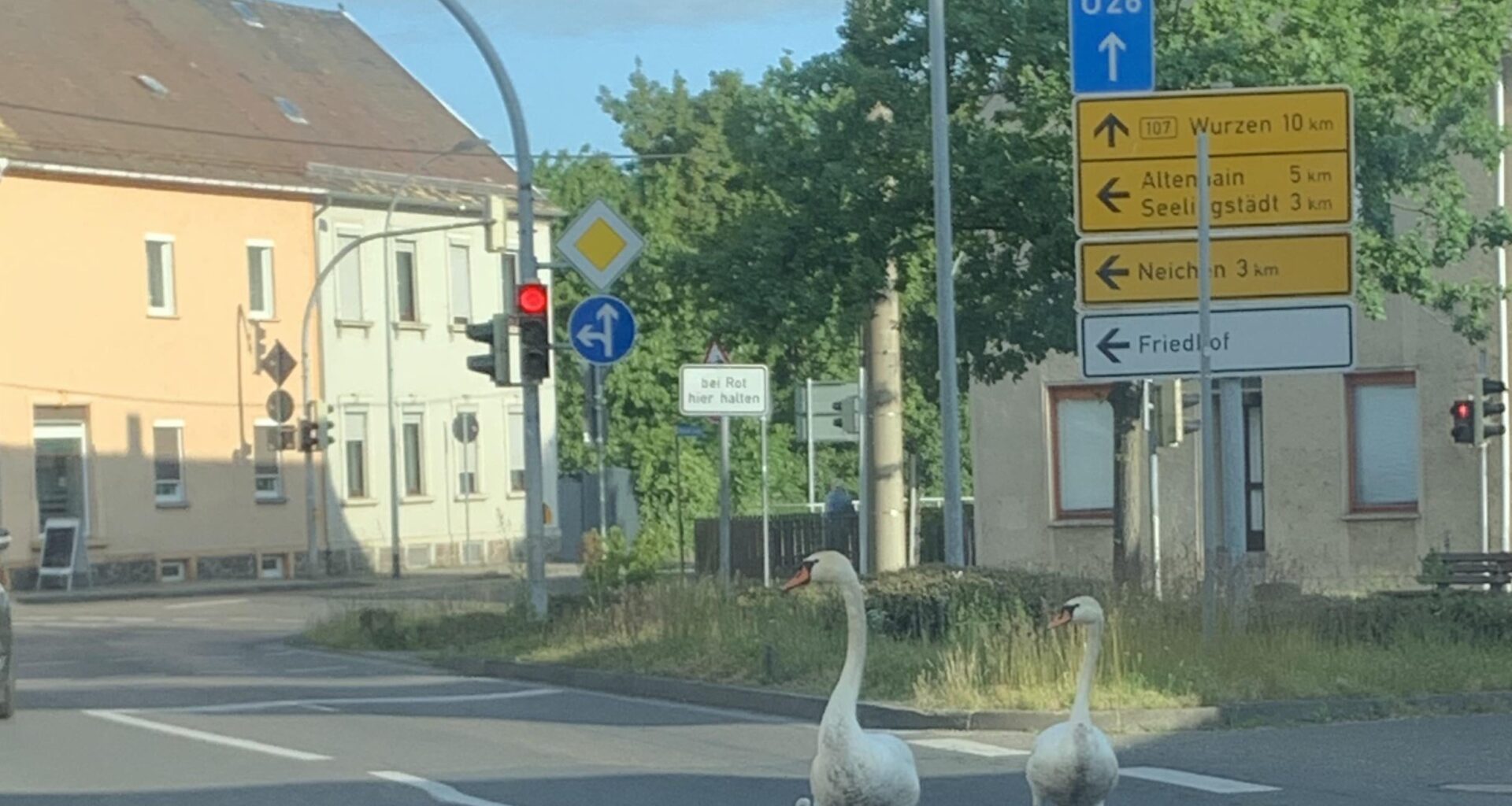 Blockade auf der Bundesstraße am Samstag Morgen
