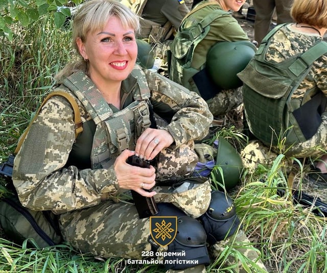 Ukrainian women from the  Separate Logistics Battalion - of the Ukrainian Army. It is the first logistics battalion and rearward force - which was created on the model of NATO units.