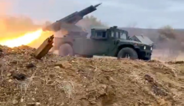 Ukrainian mobile MLRS of the National Guard targets Russian positions. May 2025