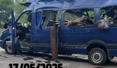 A Russian drone hits an evacuation bus from Bilopillia to Sumy: 9 dead, including a family. 7 people were wounded. The enemy continues to shell civilians. Eternal memory to the victims.