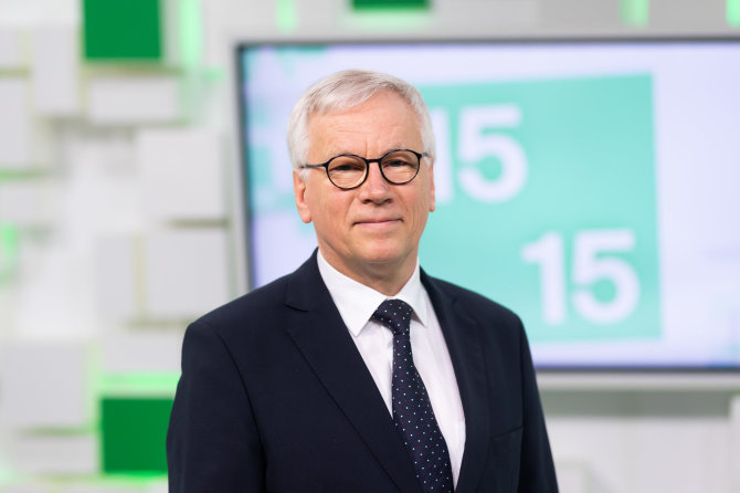 Gretos Skaraitienės / BNS nuotr./Finansų ministras R. Šadžius 15min studijoje