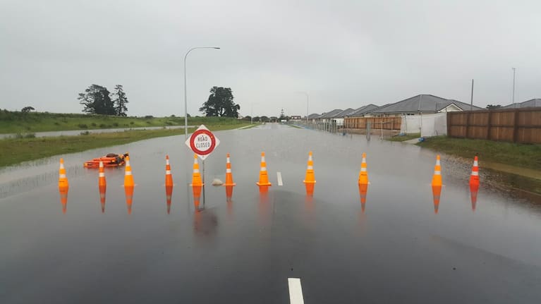 Flooding in Papamoa in 2020.