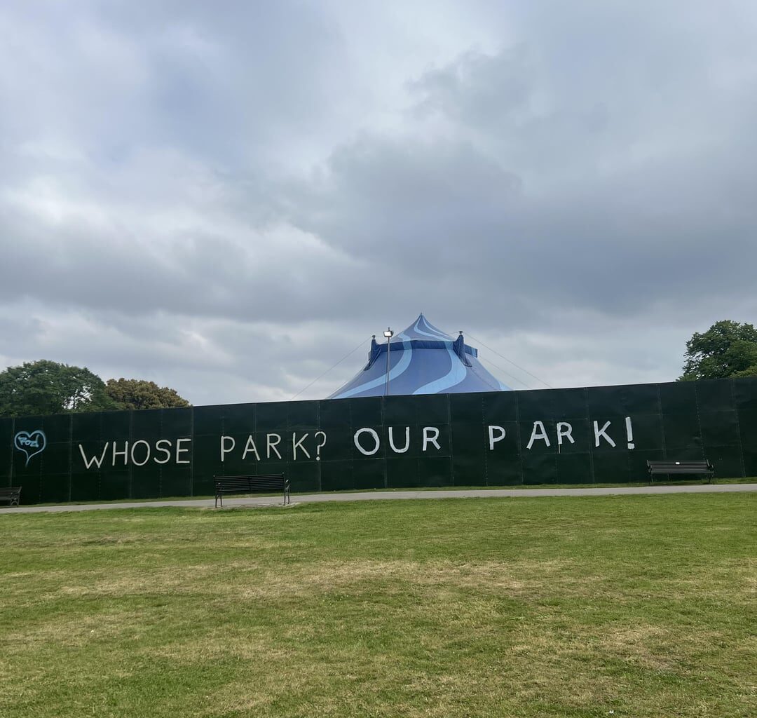 Just some of the tags voicing concern against the Brockwell Park festival walls