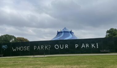 Just some of the tags voicing concern against the Brockwell Park festival walls