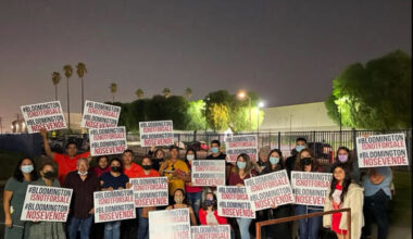 Bloomington, California, residents protest a warehouse project proposed for their neighborhood in September 2024. (Concerned Neighbors of Bloomington)