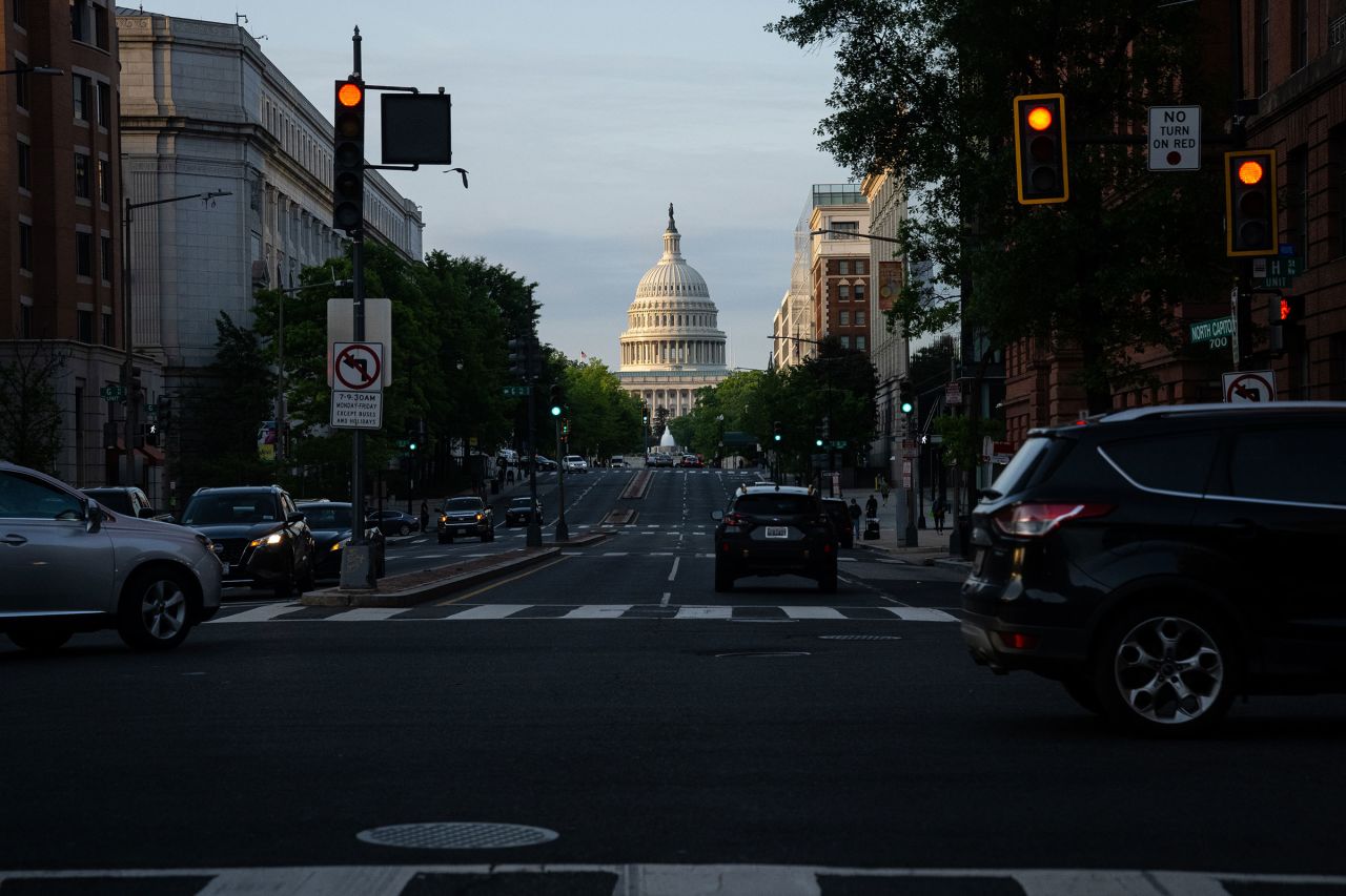 Traffic near the US Capitol on Thursday.
