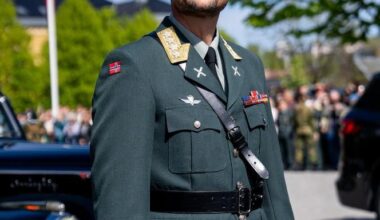 Haakon, Crown Prince on Norway, in the fortress of Akershus on Norway's Liberation Day. May 8 2025.
