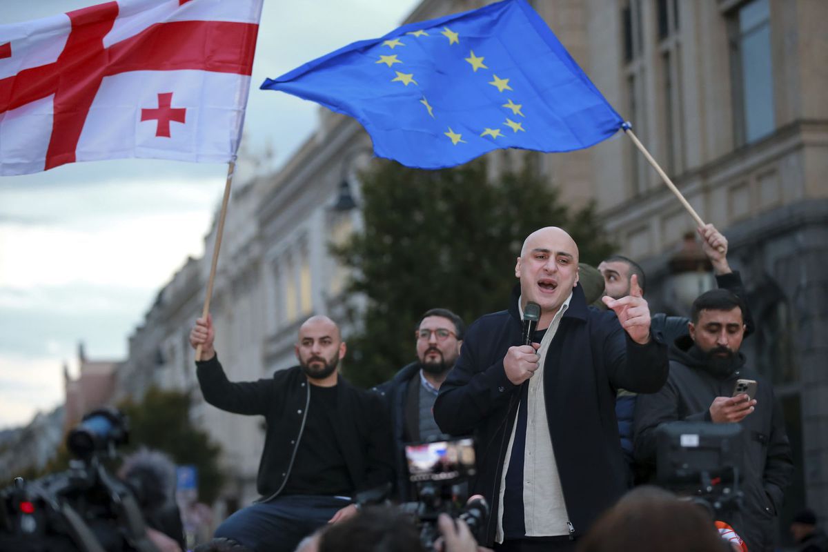 Líder gruzínskej Koalície pre zmenu Nika Melia...