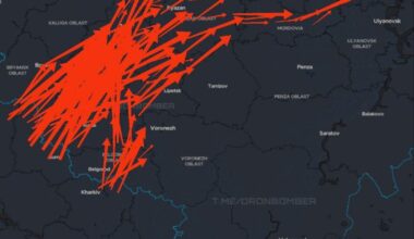 Ukrainian long-range drones are attacking Russian military installations. The information is current at 23:15.
