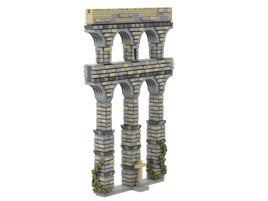 Aqueduct of Segovia, but Lego.