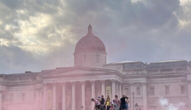 Sunderland and Sheffield fan at Trafalgar Square this evening